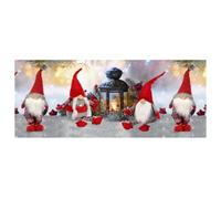 BIANCHERIAWEB Tappeto Natale Passatoia Cucina Antiscivolo Sottolavello Digitale Elfo Rosso Lanterna 50x140 Elfo Rosso Lanterna