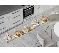 BIANCHERIAWEB Tappeto Pasqua Passatoia Cucina Antiscivolo Sottolavello Disegno Basket Easter 50x400 Basket Easter