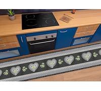 BIANCHERIAWEB Tappeto Passatoia Cucina Antiscivolo Sottolavello Digitale Dis Natale Inverno 50x320 Cuore Alpino