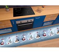BIANCHERIAWEB Tappeto Passatoia Cucina Antiscivolo Sottolavello Digitale Disegni Natalizi 50x115 Palline Natale