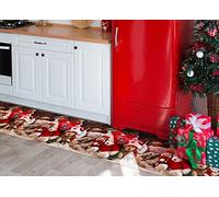 BIANCHERIAWEB Tappeto Passatoia Cucina Antiscivolo Sottolavello Digitale Natale Orsetti Belli 52x140 Orsetti Belli