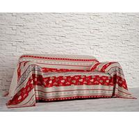 BIANCHERIAWEB Telo Arredo Copritutto Copridivano Grand Foulard In 100% Cotone Fantasia Tirolese Chalet Montagna Disegno Corvara