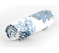 BIANCHERIAWEB Telo Arredo Copritutto Cotone Arredatutto Copriletto Multiuso Corallo Marino OB 2 Piazze Blu