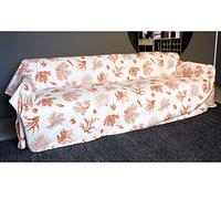 BIANCHERIAWEB Telo Arredo Granfoulard, Copriletto Multiuso Made in Italy, Copritutto in Cotone, Copri Letto 2 piazze Colore corallo arancio