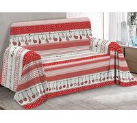 BIANCHERIAWEB Telo Arredo Granfoulard Copritutto Cotone Copriletto Multiuso Disegni Invernali OB 1 Piazza Dream Rosso