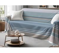 BIANCHERIAWEB Telo Arredo Granfoulard Copritutto Salvadivano 100% Cotone Dis. Scia Singolo Azzurro