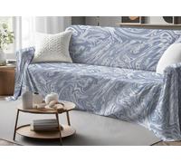 BIANCHERIAWEB Telo Arredo Granfoulard Copritutto Salvadivano 100% Cotone Dis. Splash Singolo Azzurro