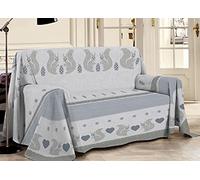 BIANCHERIAWEB Telo Arredo Multiuso Linea Pensieri Delicati in 100% Cotone Disegno Scoiattolo Matrimoniale Grigio