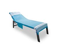 BIANCHERIAWEB Telo Mare Palau 75x190 cm Lettino Tinta Unita Spiaggia Piscina Con Cuscino Imbottito E Tasche A Righe