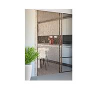 BIANCHERIAWEB Tenda Antimosca Antirumore Catenella Perline A Caduta Pannello Porta Finestra Casa Beige 120x220 Beige