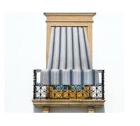 BIANCHERIAWEB Tenda Da Sole A Caduta Per Esterno Balcone Casa Telo Ombra Modello Riga Fine 145x350 Grigio
