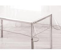 BIANCHERIAWEB Tovaglia Antimacchia Plastificata Crystal PVC Trasparente Proteggi Tavolo con Bordo 140x160 Trasparente