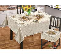 BIANCHERIAWEB Tovaglia Copritavolo Centrino Runner Tavola Fantasia Floreale Sunlight Girasoli 140x140 Sunlight