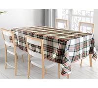 BIANCHERIAWEB Tovaglia Cucina Soggiorno Antimacchia Idrorepellente Fantasie Tartan Splash 140x140cm Bianco