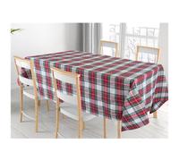 BIANCHERIAWEB - Tovaglia Cucina Soggiorno Misto Cotone Fantasia Tinto In Filo Con Lurex Mod. Natalina Scozzese 140x140cm Panna