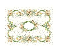 BIANCHERIAWEB Tovaglia Natale Digitale Centrotavola Natalizio 100% Cotone Campane Dorate SV 140x190 Campane