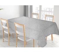 BIANCHERIAWEB Tovaglia Natalizia Antimacchia Plastificata PVC Glitter Argento Proteggi Tavolo Natale 140x140 Glitter Argento