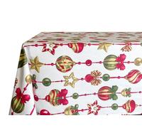 BIANCHERIAWEB Tovaglia Natalizia Cucina Soggiorno In 100% Cotone Disegno Addobbi 140x360 Addobbi