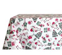 BIANCHERIAWEB Tovaglia Natalizia Cucina Soggiorno In 100% Cotone Disegno Elfi Renne 140x140 Elfi Renne