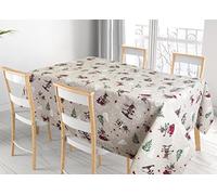 BIANCHERIAWEB Tovaglia Natalizia Salotto/Cucina Tessuto Miros Made In Italy Disegno Renne Natale 140x140 Renne