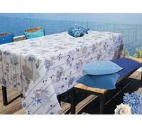 BIANCHERIAWEB Tovaglia per Salotto Cucina Tavolo 100% Cotone Made in Italy Mare24 RP 140x300 Mare24