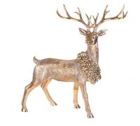 BIANCHI DINO Figura Renna Grande in Piedi in Poliresina 102cm Oro Decorazione di