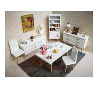 Bianco 1/12 Casa Delle Bambole Mobili In Miniatura Tavolo Sedia Armadio Kit