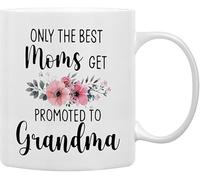 Bianco 1 Solo le migliori mamme vengono promosse a nonne Tazze da caffè Tazza, regali divertenti per l'annuncio della gravidanza per la mamma Nuova nonna, regali per la nonna in arrivo Tazza in cerami