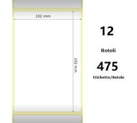 BIANCO 102x152mm, 475 Et/Rotolo Z-1000D,4x6x1 Core ,12 Rolls - ZE800284-605