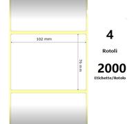 BIANCO 102x76mm, 2000 Et/Rotolo Z-1000D 4x3x 3 Core,circonferenza 178mm - ZE1000