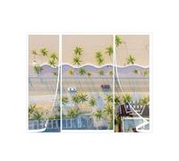 Bianco 145x260cm Zanzariera Antimosche per Porta Balcone | Lavabile in Lavatrice Facile da Smontare Resistente al Grasso Adatto per Cucina e Soggiorno