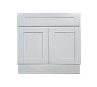 Bianco 30 Pollici Vanity Bagno Elegante Shaker Porta Armadio Cassetto Singolo Lavabo Base Bagno Rubinetto Da Parete Vessel Vanities Cucina Legno di Betulla Legno Duro 76,2 cm L x 80 cm H x 53,3 cm P