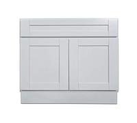 Bianco 36 Pollici Vanity Bagno Elegante Shaker Tradizionale Porta Armadio Cassetto Singolo Lavabo Base Bagno Rubinetto Da Parete Vessel Vanities Cucina Legno di Betulla Legno Duro 91,4 cm L x 80 cm H