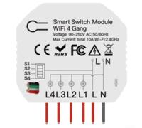 Bianco 5,2 × 4,7 cm WiFi 4-Way per modulo interruttore della luce, per telecomando Tuya Life & RF433, memoria di interruzione di corrente, adatto per interruttori a parete Rocker & Reset