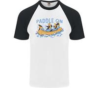 Bianco Acqua Rafting Pagaia Su Whitewater Uomo S/S Baseball T-Shirt