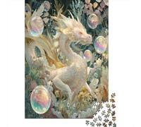 Bianco And Gold DragoPuzzle 1000 Pezzi Per Adulti, Bolle di sapone arcobalenogiochi EduGattoivi, Sfide, Decorazioni Per La Casa70x50cm/1000pcs