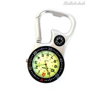 Bianco Argento Clip-On Moschettone Orologio da Tasca per Dottori Infermiere Chef
