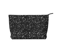 Bianco Argento Grigio Glitter Diamante Glitter, Borsa per cosmetici in velluto a coste Borsa per il trucco Borsa da viaggio portatile