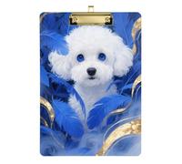 Bianco Bichon Frise appunti mini hardboard bordo rigido per il primo anno insegnante deve avere dimensione 9 x 12.5 Tablas para escribir