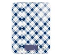 Bianco Blu Piccolo Plaid Fresco Perdita di Peso Portatile Bilancia Alimentare 12 lb/1 oz, 5kg/5g Bilancia da cucina Digitale con 4 Unità per (Utente) (Utente) báscula para pesar Personas