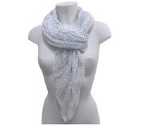 Bianco Blu Quadrifoglio SCIARPA Foulard Coprispalle Uomo Donna Misto Seta SQ1