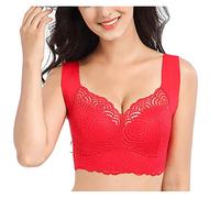 Bianco Body Pizzo Seni Fuori Senza Seamless Acciaio Fitness Sport No Sexy Gilet Reggiseno Delle Donne Biancheria Intimo Cose Cornea, Colore: rosso, L