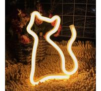 Bianco Caldo Carino Gattino Modellazione Neon USB/AA Batteria Alimentata LED Lampada Ragazza Camera da letto Decorazione Della Parete Invia Animali domestici Gatti Amanti Pet Shop Decorazione