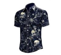 Bianco Camicia Halloween Uomo a Maniche Lunga Camicia Divertente Stampa Pipistrelli Zucche e Fantasmi Hawaiano Maglietta con Bottoni Camicia da Spiaggia Casual Vintage per Carnevale S-xxl Carnevale L