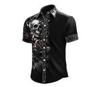 Bianco Camicia Halloween Uomo a Maniche Lunga Camicia Divertente Stampa Pipistrelli Zucche e Fantasmi Hawaiano Maglietta con Bottoni Camicia da Spiaggia Casual Vintage per Carnevale S-xxl Zucche S Blu