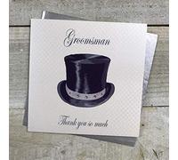 Bianco Carte Cotone Thank You Card Grazie Mille falciatrice Carta Fatta al Mano Bianca