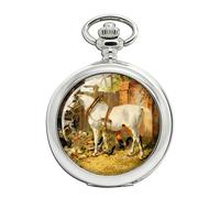 Bianco Cavallo da Tiro Da Herring Orologio da Tasca