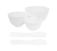Bianco Ciotola per Maschera Viso in Silicone con Applicatore Set PP | Kit Riutilizzabile, Resistente e Non Fragile, per Maschere Viso ed Oli Essenziali a Casa