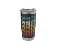 Bianco Cognome Orgoglio Cognome Retro Personalizzato Bicchiere termico in acciaio inox doppia parete