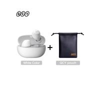 (Bianco con borsa) Cuffie wireless HT07 ANC con cancellazione del rumore da 40 dB, TWS in-ear, 6 microfoni,
